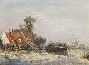 Johan Barthold Jongkind River near Rotterdam Sweden oil painting artist
